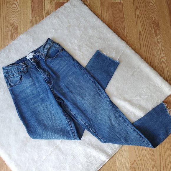 FOREVER 21 FRAYED HEM STRETCH PANTS - Picture 1 of 8